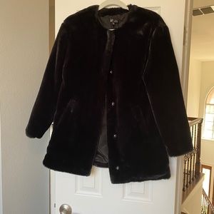 Zara black faux fur coat